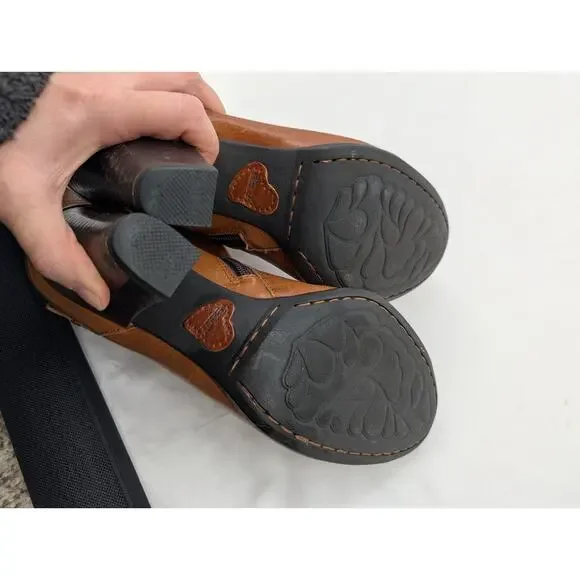 Born 7.5 Vivi Ankle Boots Buckles Heel Leather Western Rodeo Cowgirl Equestrian - Picture 4 of 9